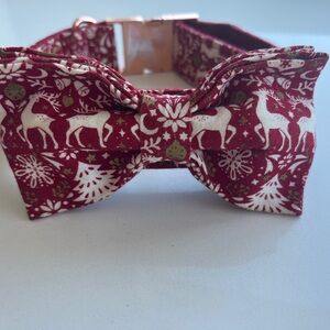Dog collar Red Holiday Bow Tie Collar, XL